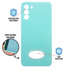 Capa para Samsung Galaxy S21 - Case Silicone Safe Glass Azul Claro
